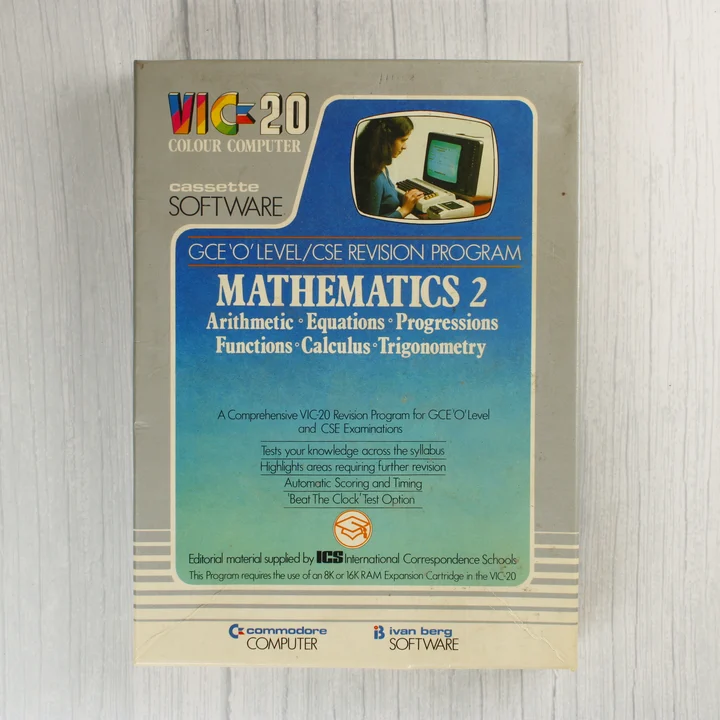 Mathematics 2 doboz elölnézet Commodore VIC-20 Mathematics 2 szoftver doboza elölről