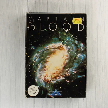 A Captain Blood videójáték dobozának eleje egy galaxis képével