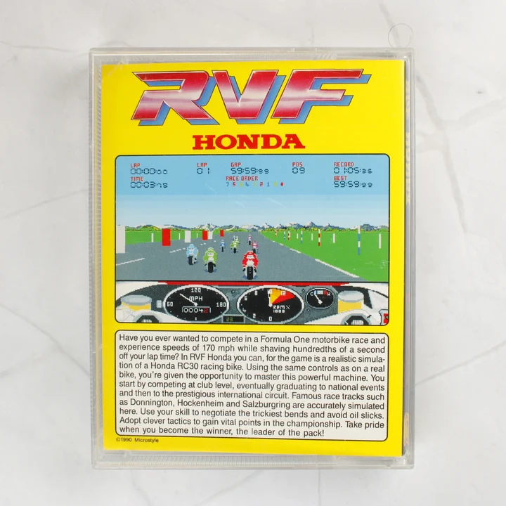 RVF Honda Amiga videójáték tokja hátulról