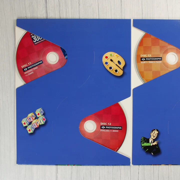 Art Explosion Image Library nyitott mappa lemezekkel