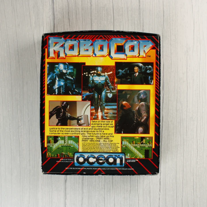 RoboCop videójáték dobozának hátoldala