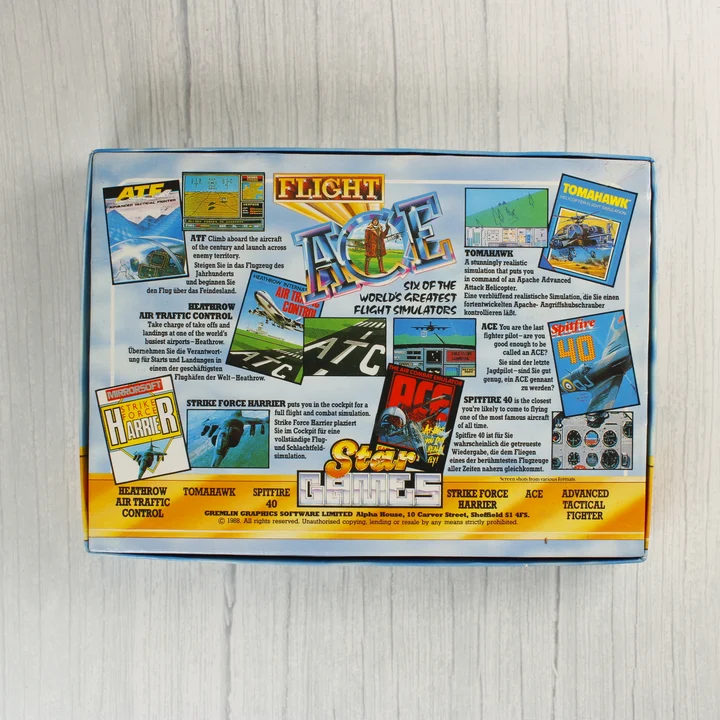 Flight Ace videójáték-válogatás dobozának hátoldala