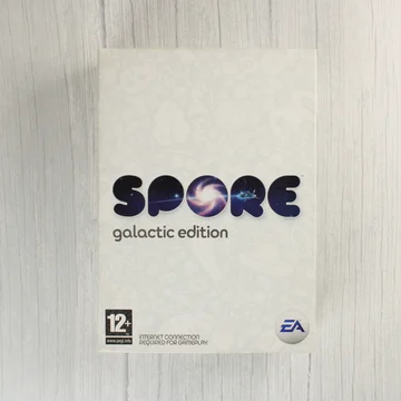 Spore Galactic Edition fehér gyűjtői dobozának elölnézete