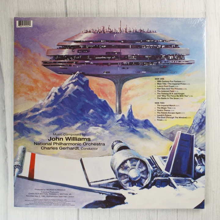 The Empire Strikes Back bakelit lemez hátlap The Empire Strikes Back bakelit lemez hátlapja számlistával