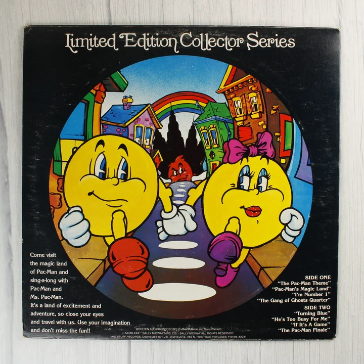 The Pac-Man Album hanglemez hátoldala a számlistával