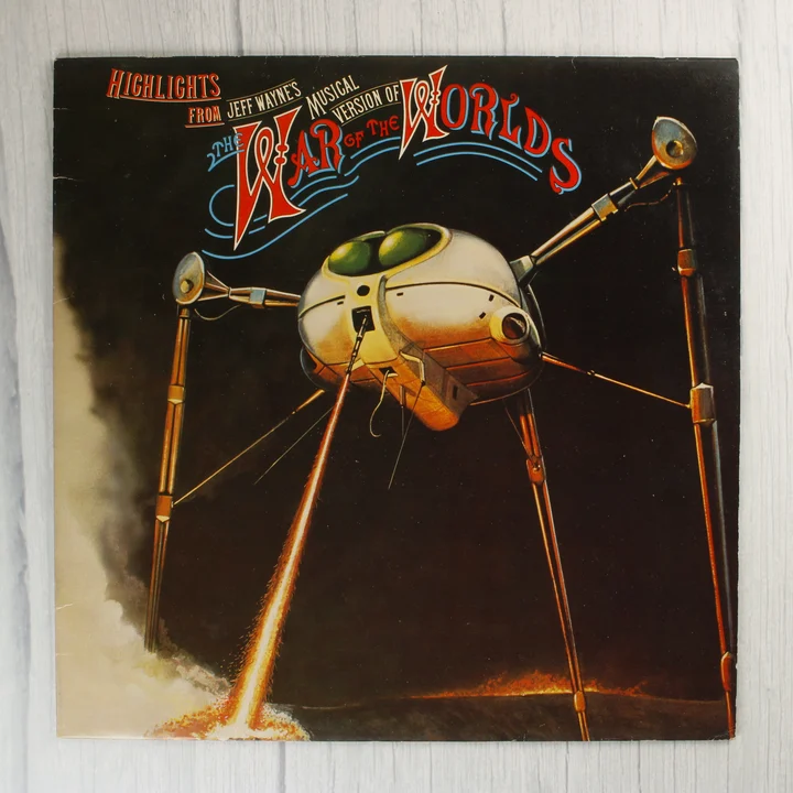 Jeff Wayne The War of the Worlds bakelit lemez borító előlapja