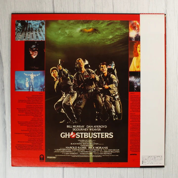 Ghostbusters bakelit lemez hátlap Ghostbusters filmzene bakelit lemez hátoldala