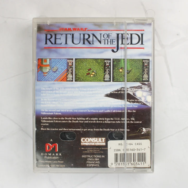 Star Wars: Return of the Jedi Commodore 64 játék tokja hátulról