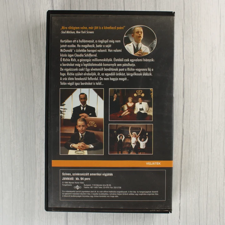 Richie Rich VHS hátlap Richie Rich VHS kazetta hátoldala