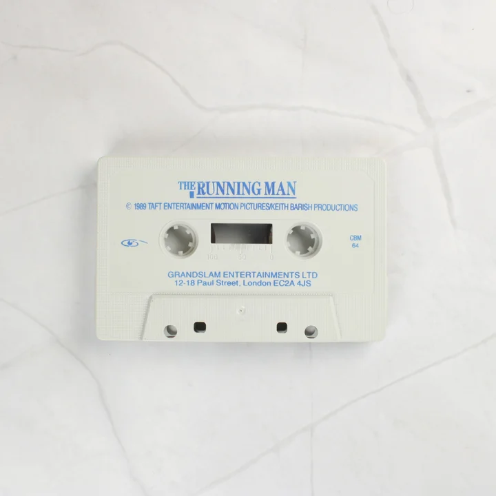 The Running Man C64 kazetta The Running Man Commodore 64 fehér adathordozó kazetta