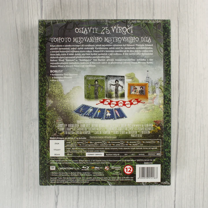 Az Ollókezű Edward 25. évfordulós Blu-ray kiadásának hátoldala