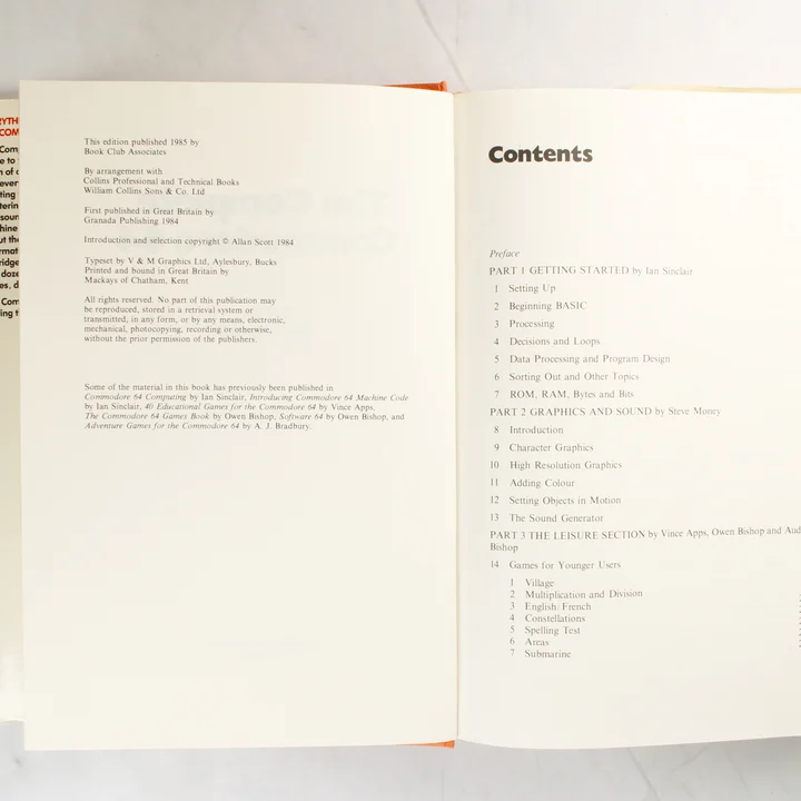 A könyv tartalomjegyzéke és impresszuma