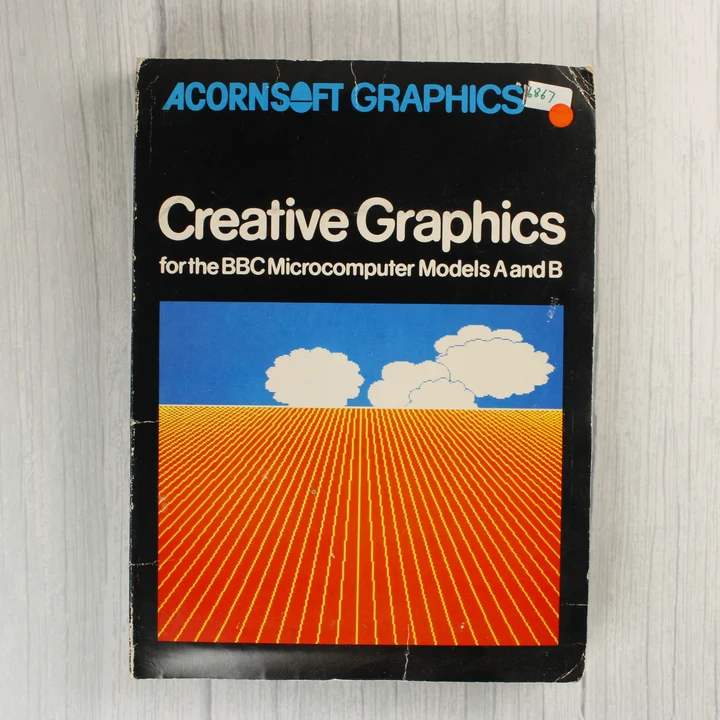 Acornsoft Creative Graphics borító Az Acornsoft Creative Graphics szoftver fekete kartonborítója BBC Microcomputerhez.