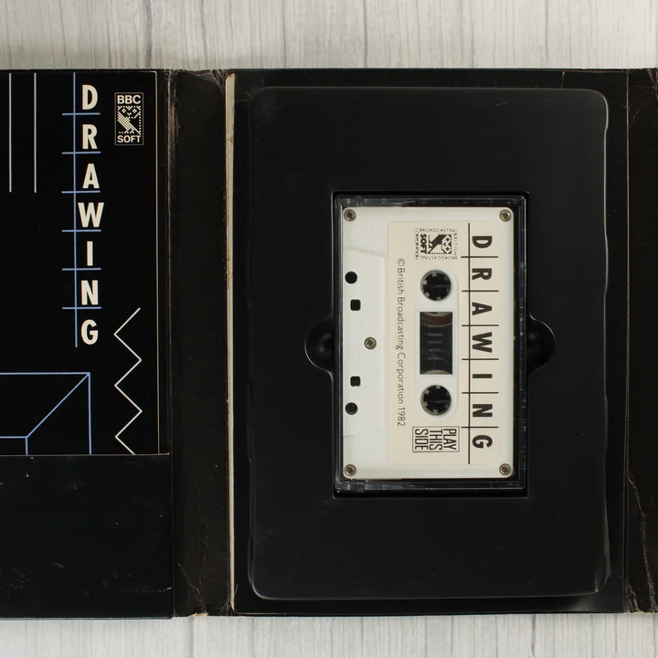 BBC Soft Drawing kazetta A nyitott doboz belseje a magnókazettával
