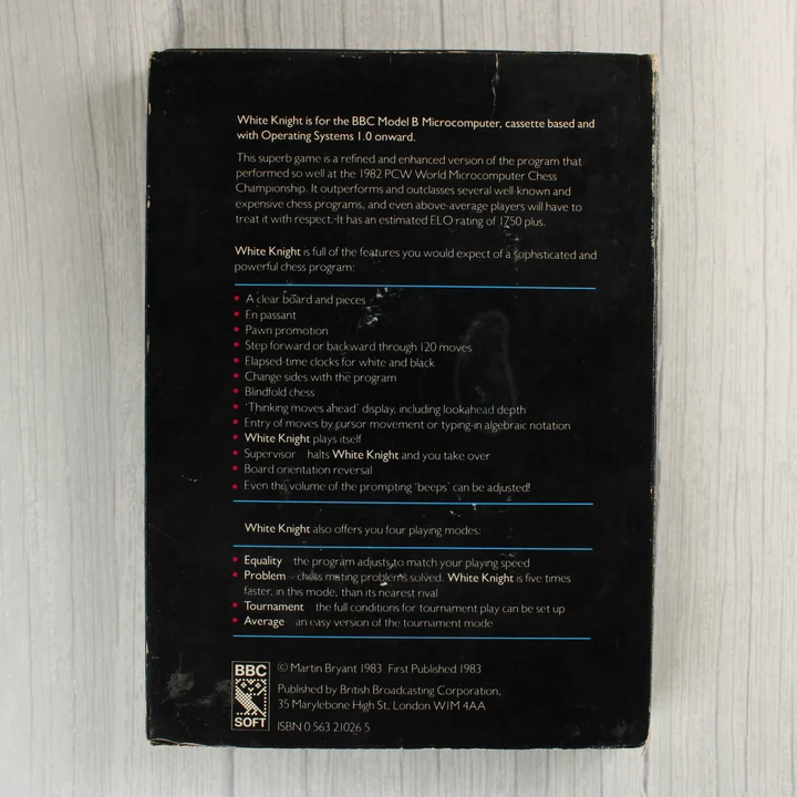 White Knight MK11 doboz hátoldal White Knight MK11 játék dobozának hátoldala leírással