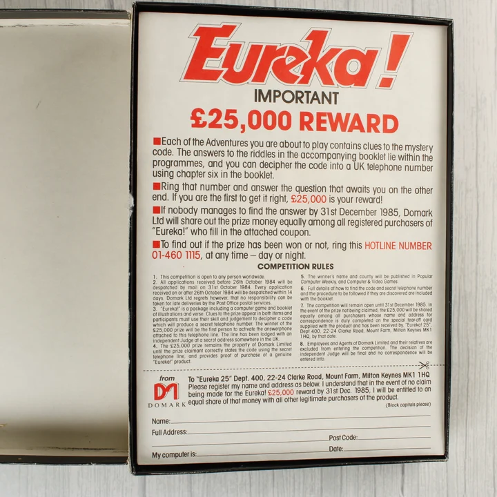 Eureka! nyereményjáték szelvény