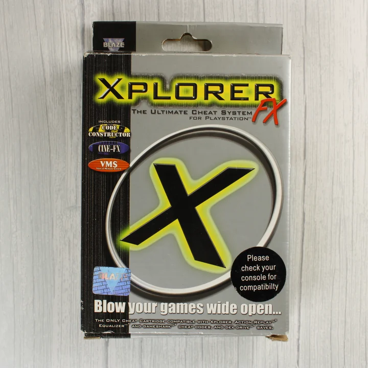Blaze Xplorer FX doboz elölnézet Blaze Xplorer FX PlayStation csaló cartridge doboza elölről