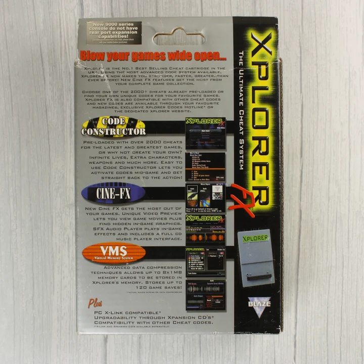 Blaze Xplorer FX doboz hátoldal Blaze Xplorer FX doboz hátoldala leírásokkal