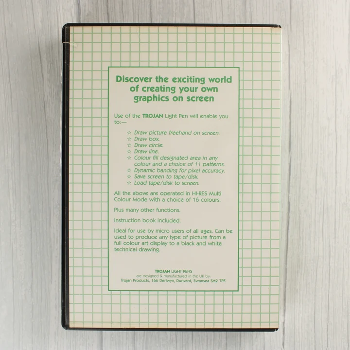 Trojan CAD-Master Light Pen szoftver dobozának hátoldala