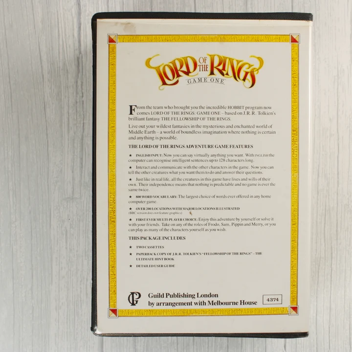 Lord of the Rings Game One C64 játék hátlapja