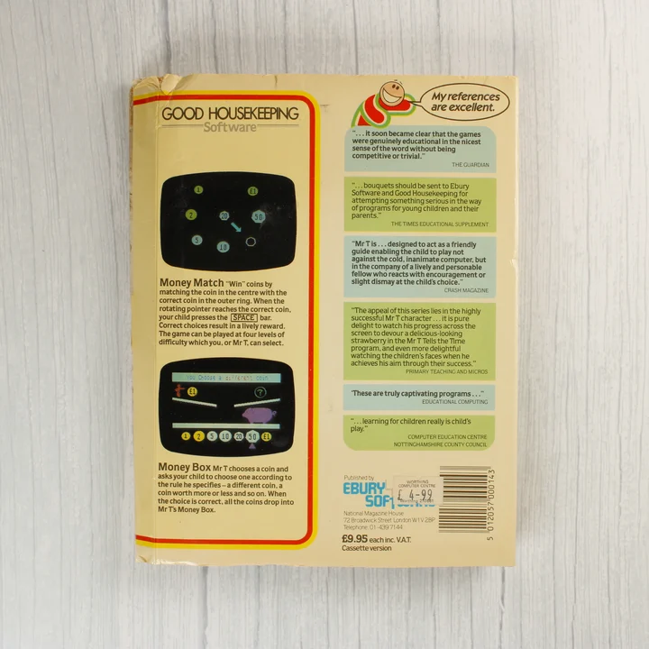 Mr T's Money Box Commodore 64 játék dobozának hátoldala