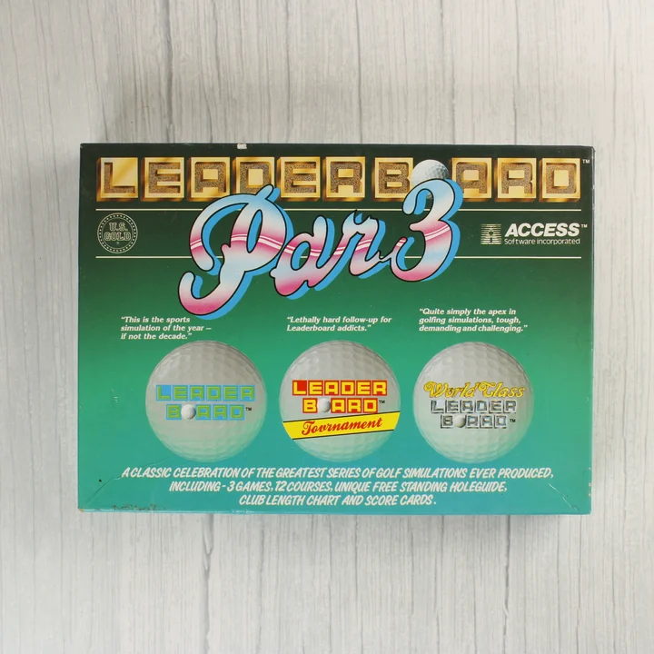 Leader Board Par 3 doboz elölnézet Leader Board Par 3 videójáték dobozának eleje