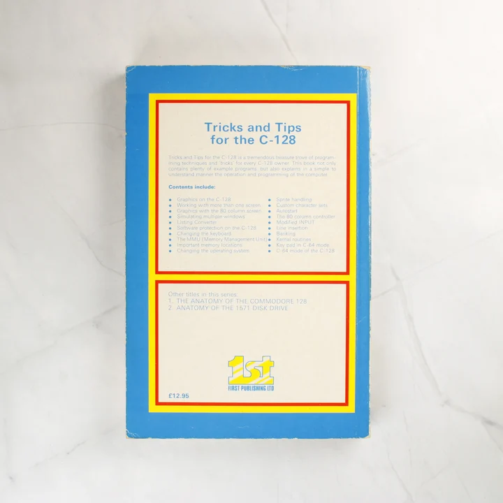 Tricks and Tips for the C-128 hátoldal A Tricks and Tips for the C-128 könyv hátoldala