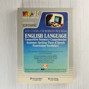 Commodore VIC-20 English Language szoftver dobozának eleje