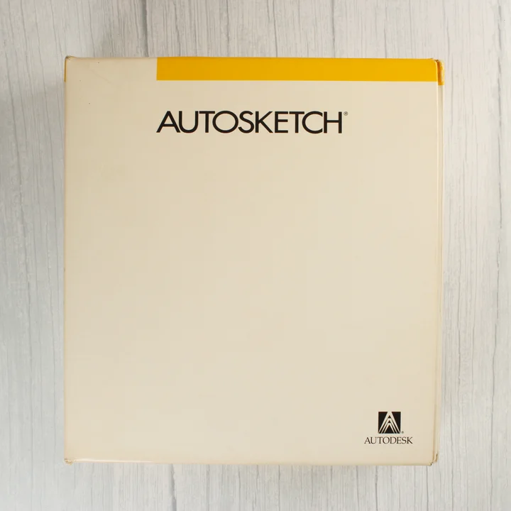 AutoSketch Version 3 doboz Az AutoSketch Version 3 szoftver eredeti krémszínű doboza