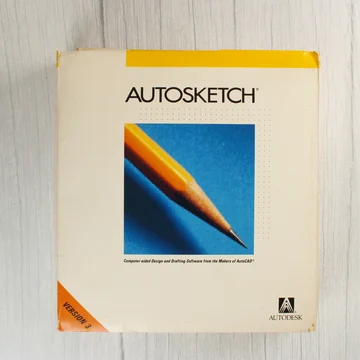Az AutoSketch Version 3 dobozának előlapja ceruza grafikával