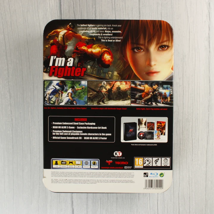 Dead or Alive 5 Collector's Edition SteelBook hátlapja