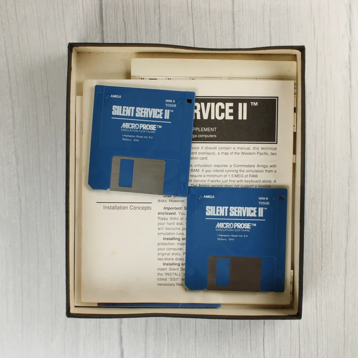 Silent Service II 3,5 colos floppy lemezek és dokumentáció