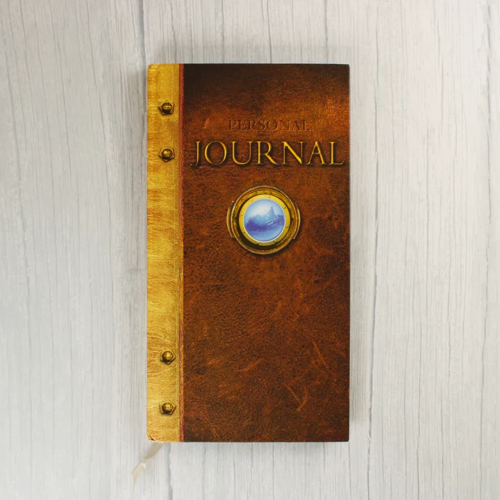 Barna, bőrszerű borítású Personal Journal napló