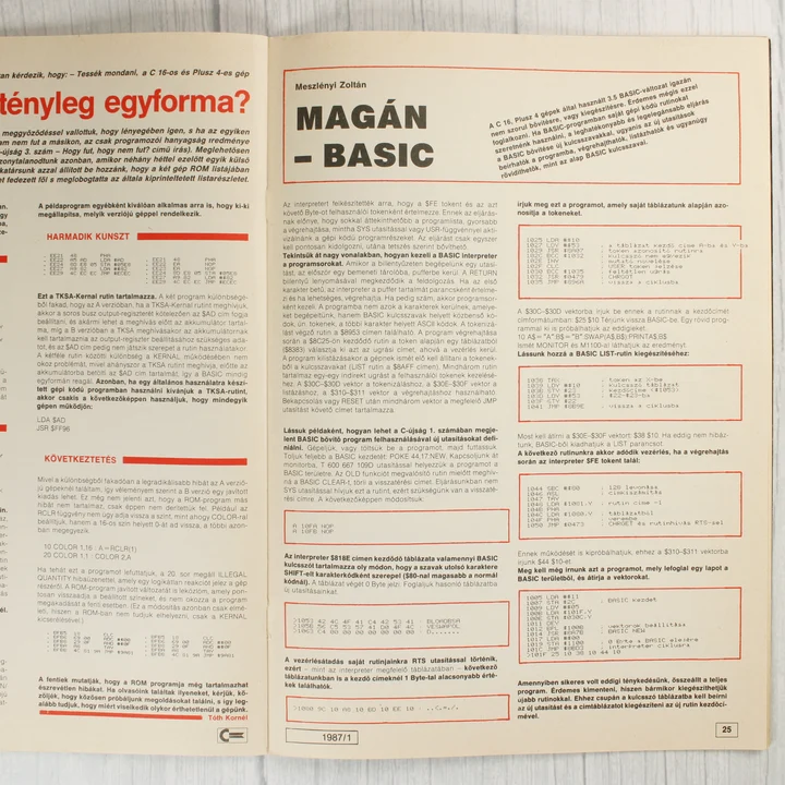 A Commodore újság belső oldalai BASIC programozási cikkel