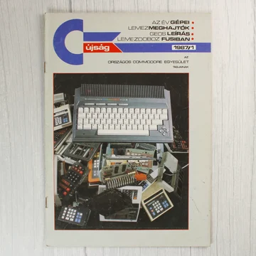 A Commodore újság 1987/1-es számának címlapja egy plus/4 számítógéppel