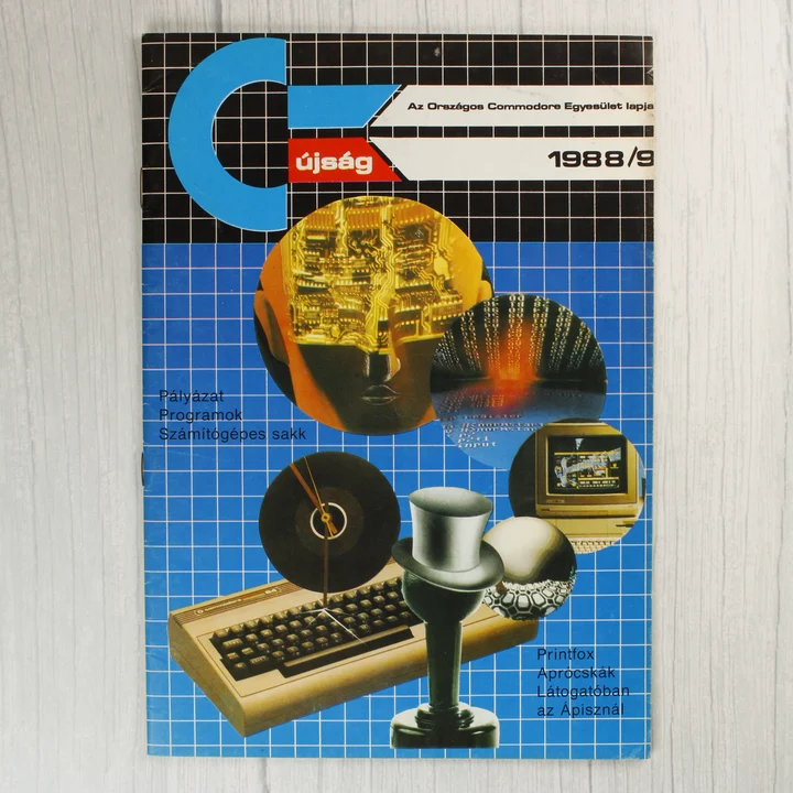 A Commodore újság 1988/9-es számának színes borítója.