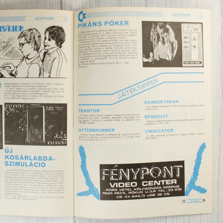 Commodore újság belső oldalak A Commodore újság belső oldalai szoftverismertetőkkel