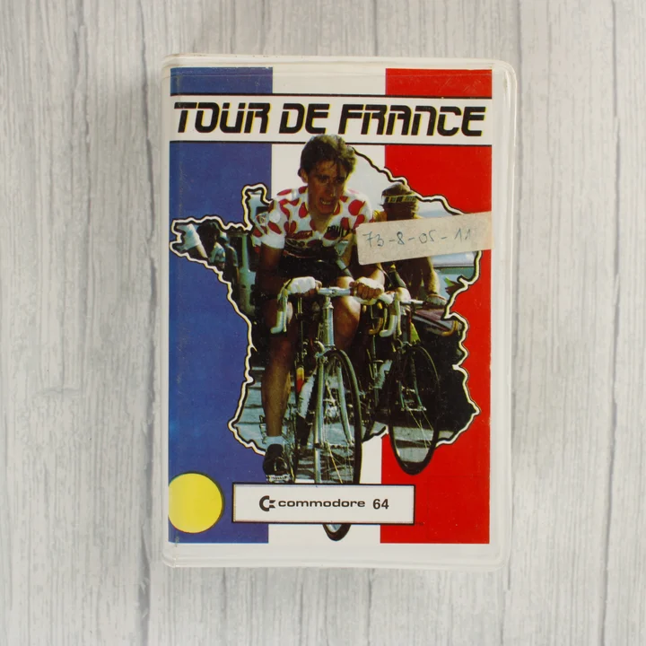 Tour de France C64 borító Tour de France Commodore 64 játék kazetta tokjának előlapja