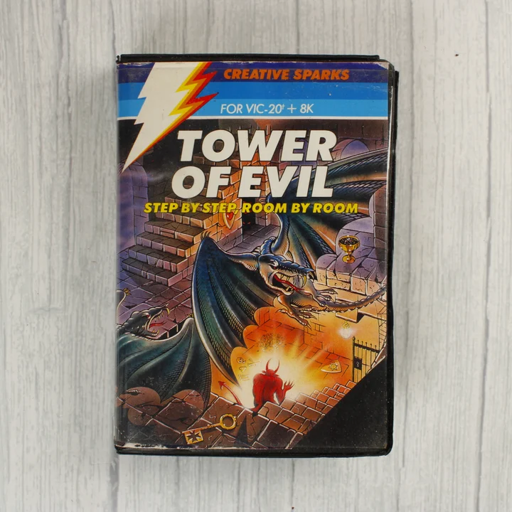 Tower of Evil videójáték borítója Commodore VIC-20-hoz