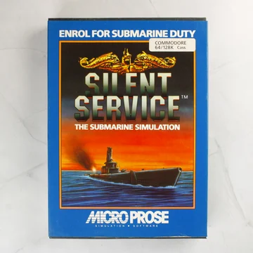 Silent Service Commodore 64 videójáték dobozának előlapja