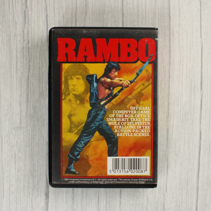 Rambo: First Blood Part II Commodore 64 játék hátlapja