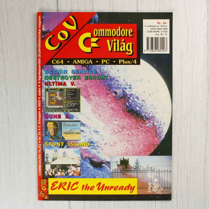 A Commodore Világ magazin 34. számának színes borítója