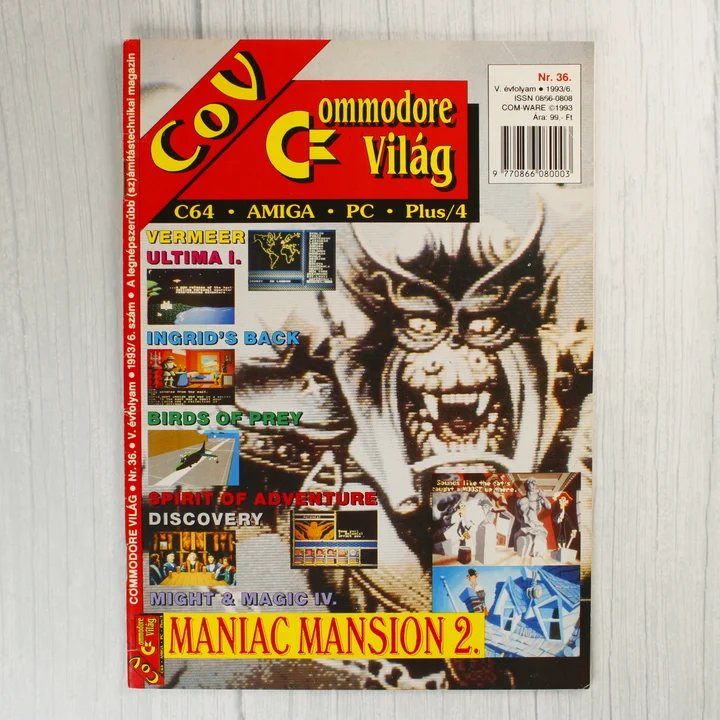 A Commodore Világ 36. számának színes címlapja