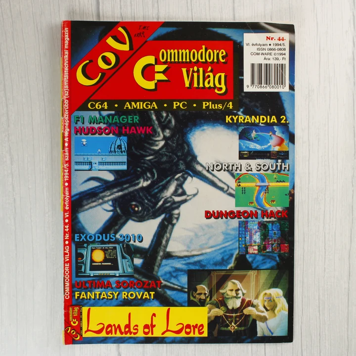 A Commodore Világ magazin 44. számának színes borítója