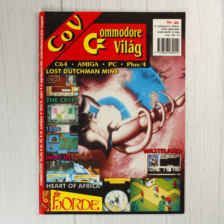 A Commodore Világ magazin 45. számának színes borítója