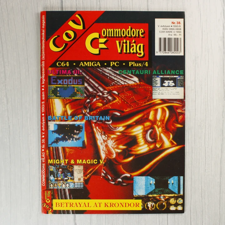A Commodore Világ magazin 38. számának színes borítója