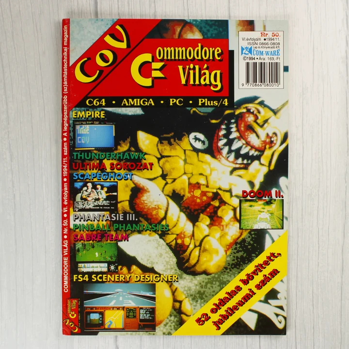 Commodore Világ 50. szám címlap A Commodore Világ magazin 50. számának színes borítója