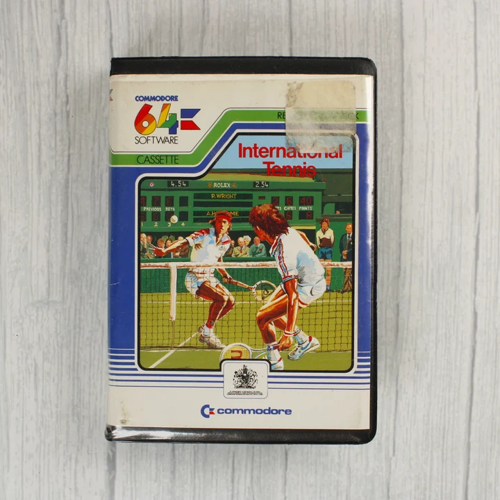 International Tennis Commodore 64 játék kazetta tokja elölről