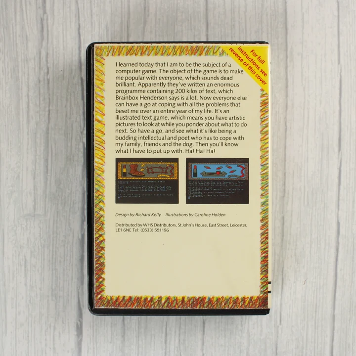 The Secret Diary of Adrian Mole C64 játék hátoldala