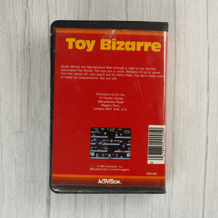 Toy Bizarre C64 hátlap Toy Bizarre Commodore 64 játék hátlapja